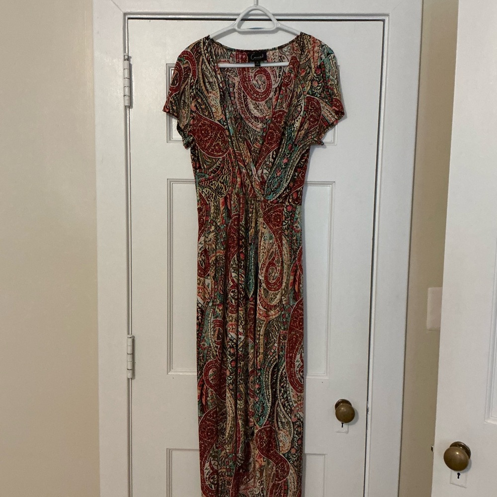Multicolor Faux Wrap Dress